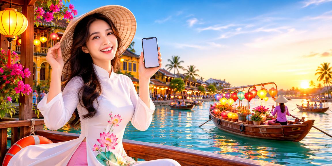 Phong cảnh Hội An gợi liên tưởng đến xổ số và may mắn trên net4